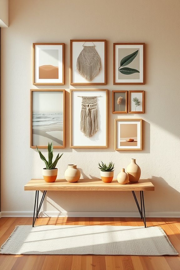 boho inspired gallery wall creation