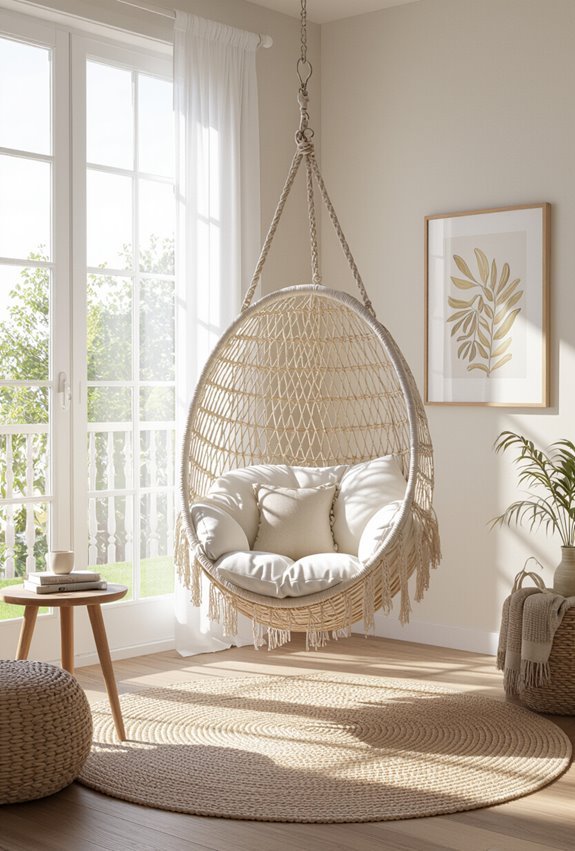 boho macram hanging hammock