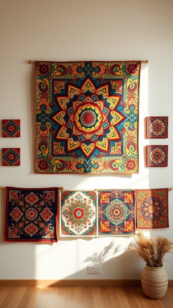 boho quilted wall art