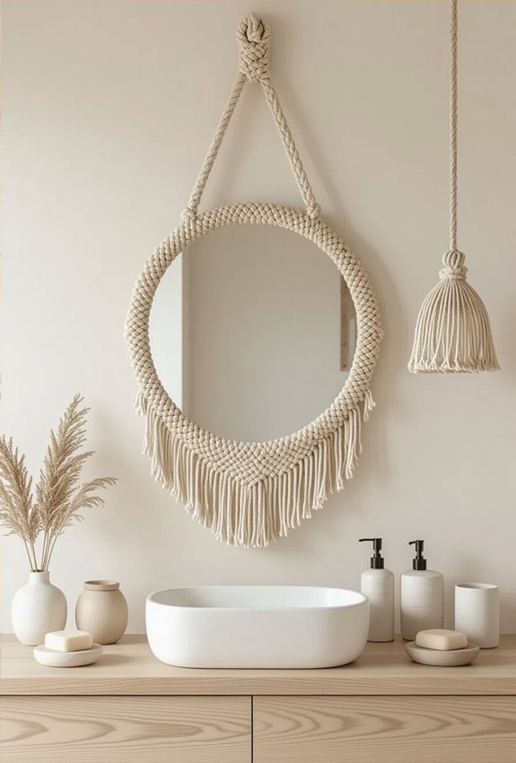 boho rope macram mirror
