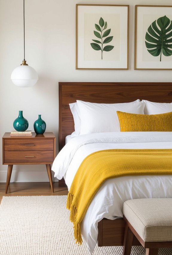bold accents energize midcentury space