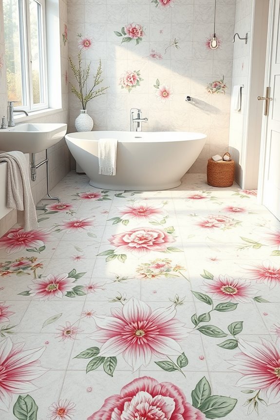 bold artistic floral tiles