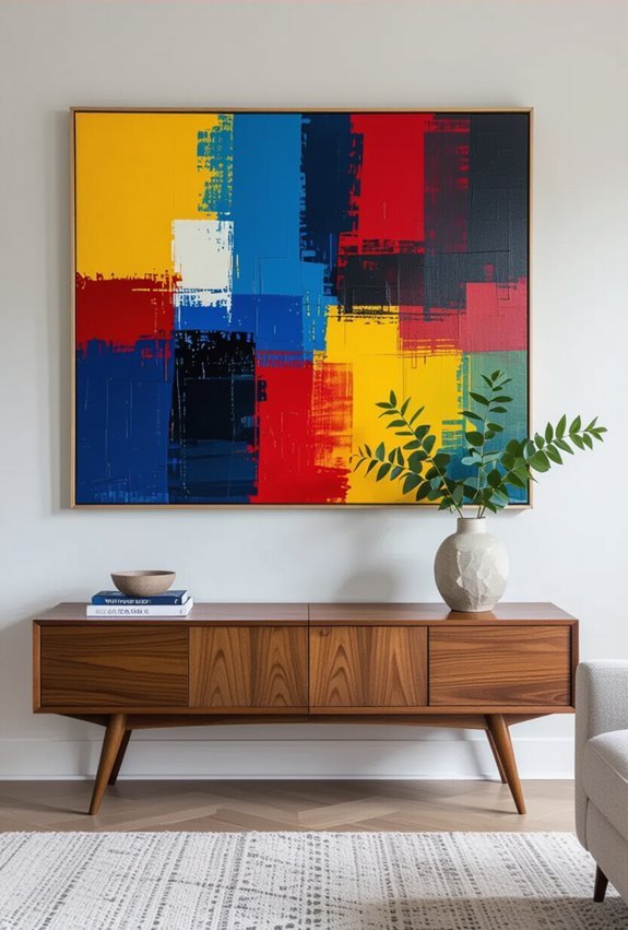 bold artwork with accenting lights