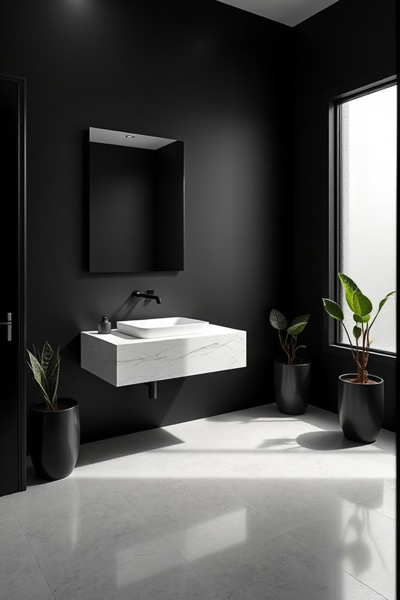 bold black accent wall