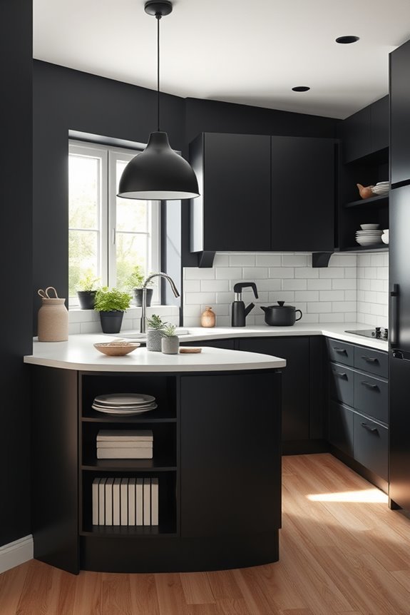 bold black accent walls