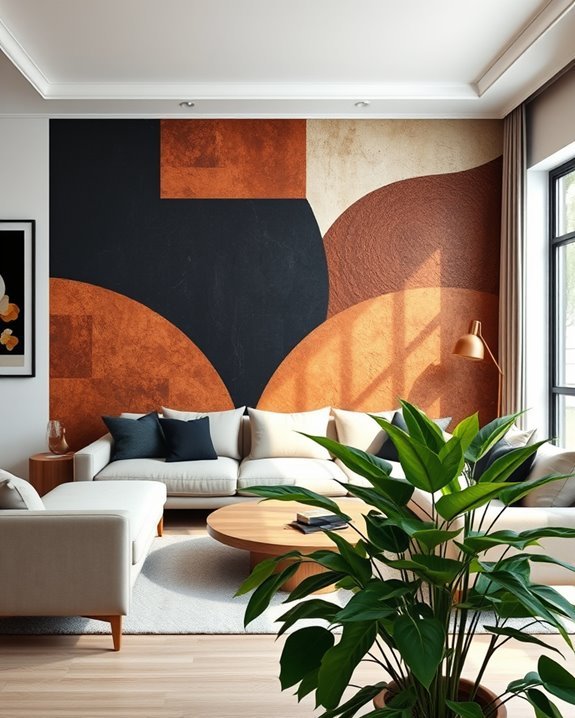 bold black and brown murals