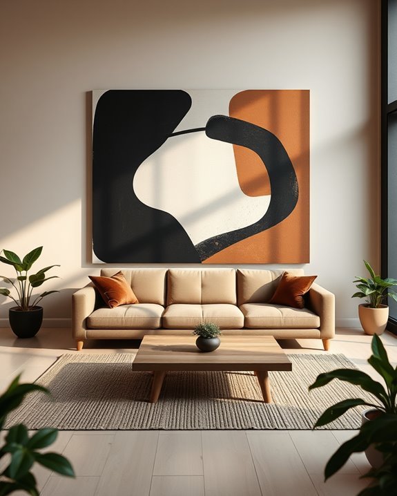 bold black and brown sculptures