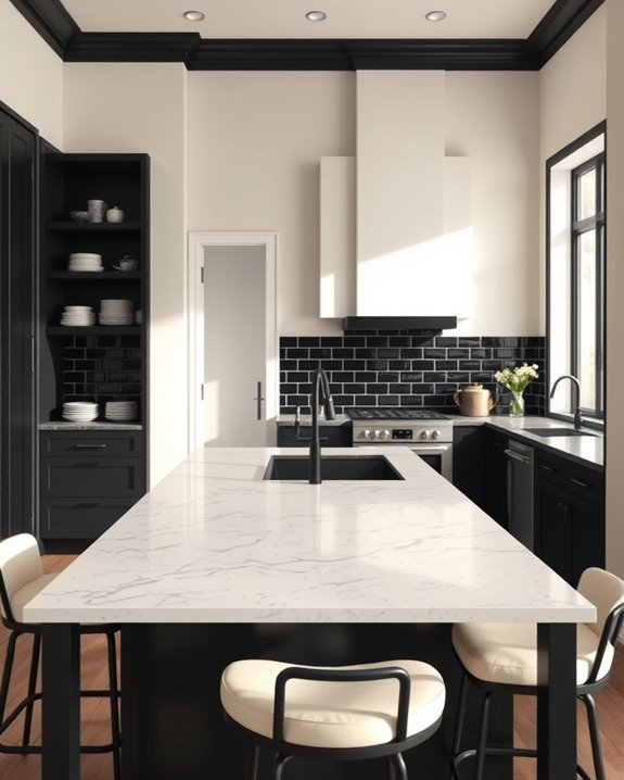 bold black and cream accents