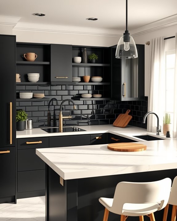 bold black and cream accents