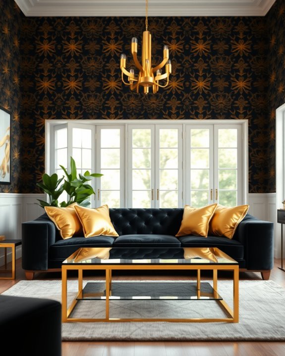 bold black and gold decor