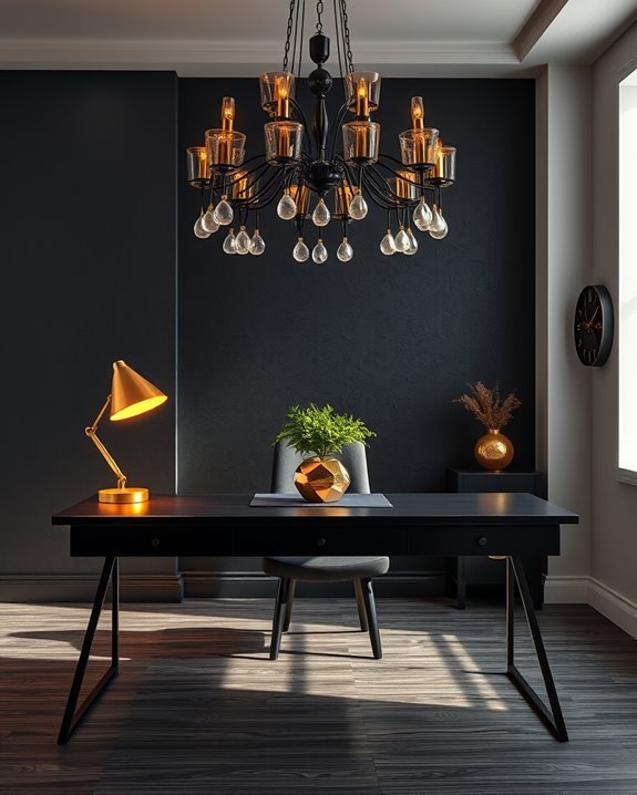 bold black and gold lighting