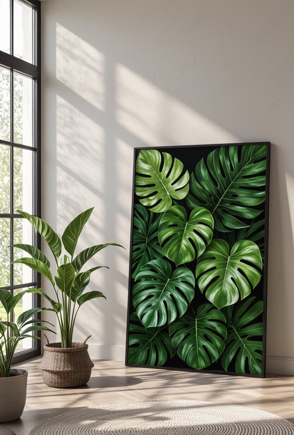 bold black and green leaves