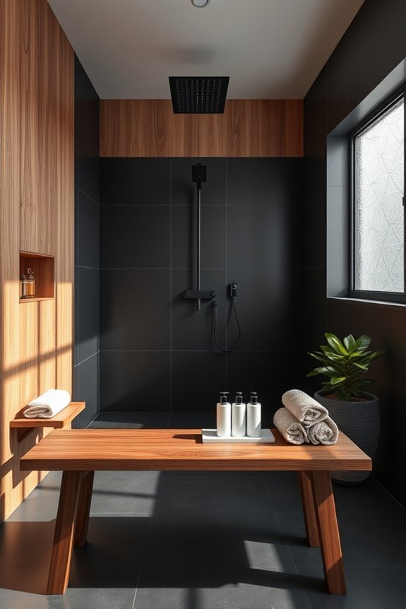 bold black and warm wood