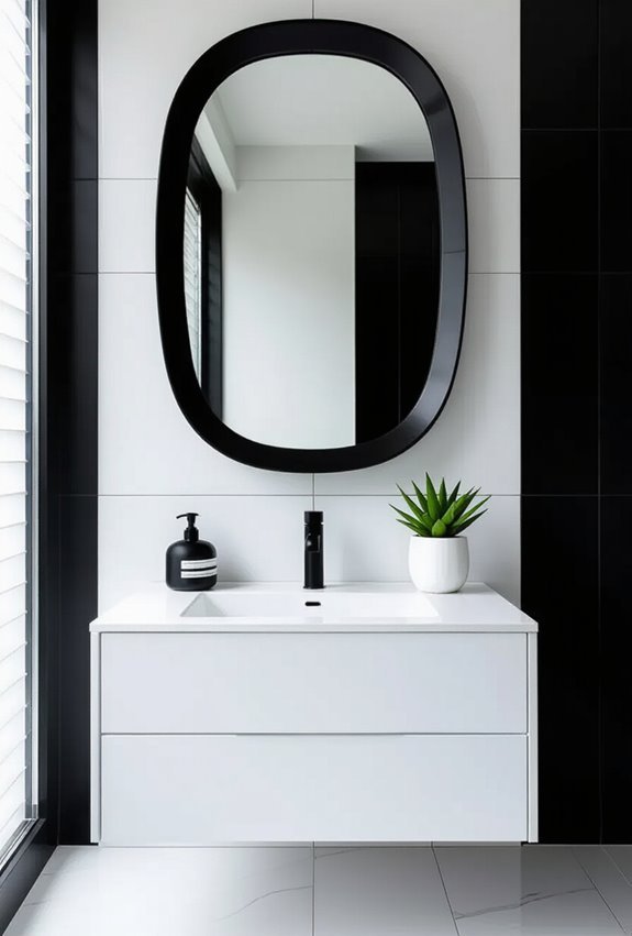 bold black and white mirrors