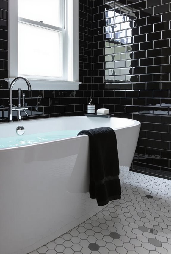bold black and white tiling
