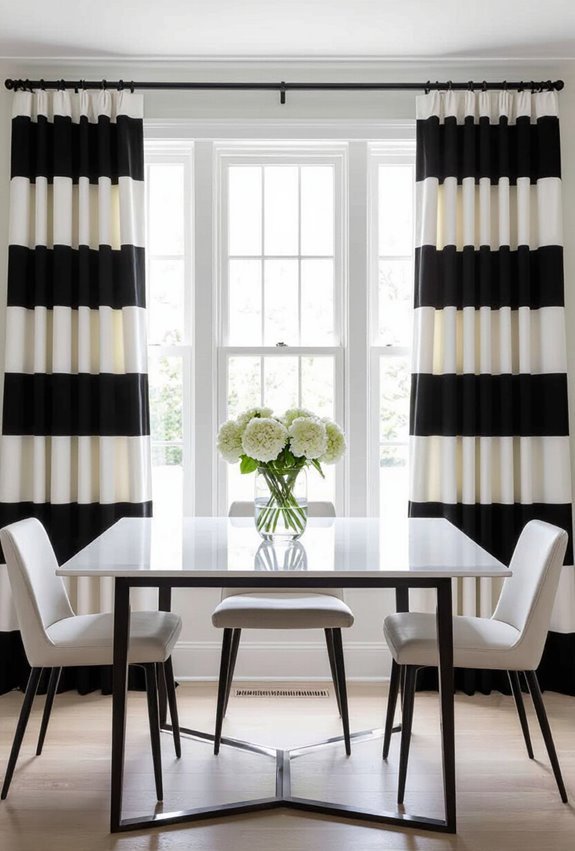 bold black and white window treatments
