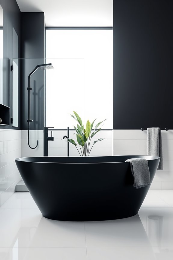 bold black bathroom accents
