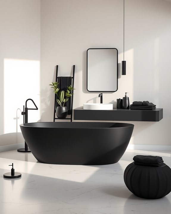 bold black bathroom accessories