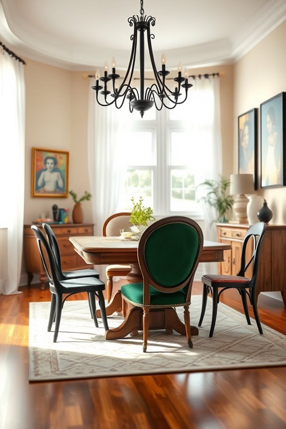 bold black chandeliers unite style
