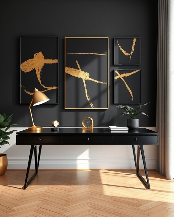 bold black gold art