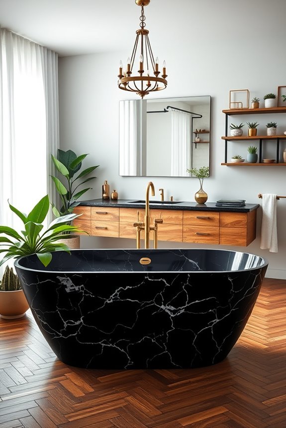 bold black marble accents