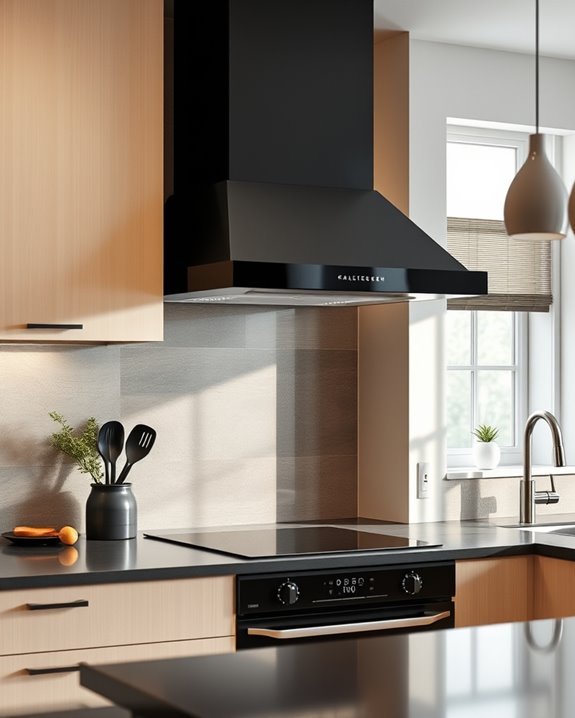 bold black range hood