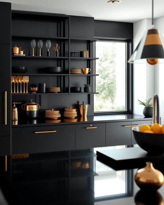 bold black shelving elegance