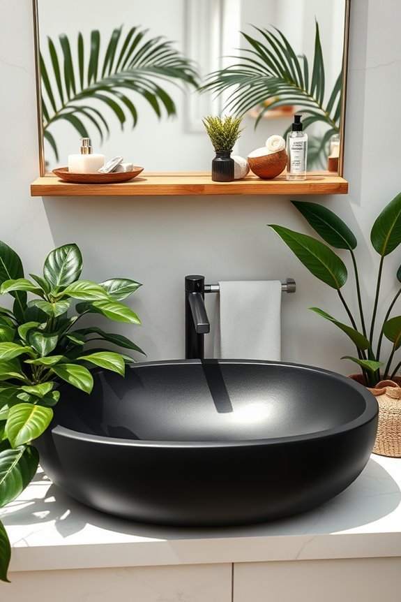 bold black sink oasis