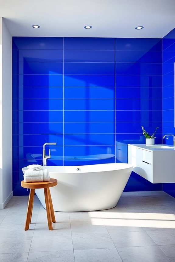 bold blue bathroom transformation