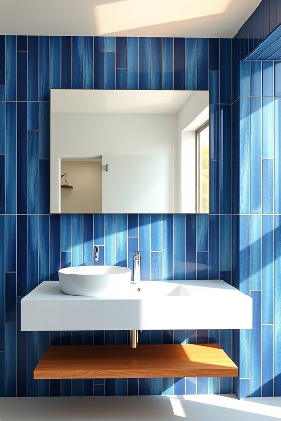 bold blue vertical tiles