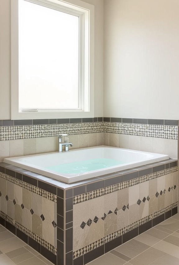 bold bordered inset tub