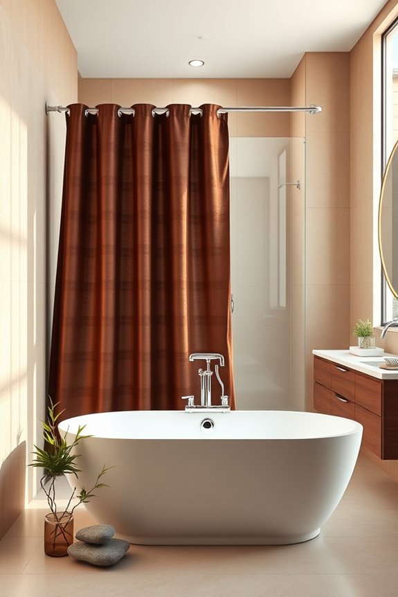 bold brown shower curtains