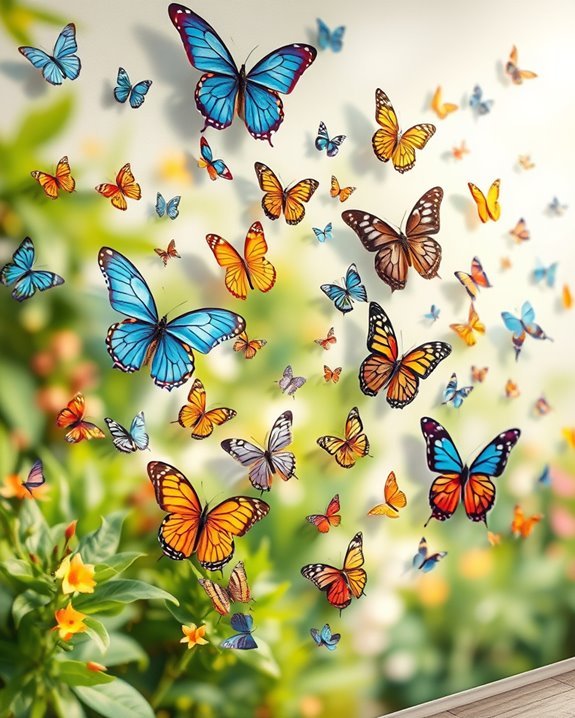 bold butterfly wall installations
