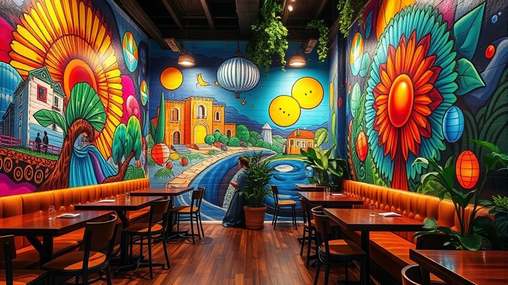 40 Cafe Wall Art Murals Ideas Bold Themed Interior Murals