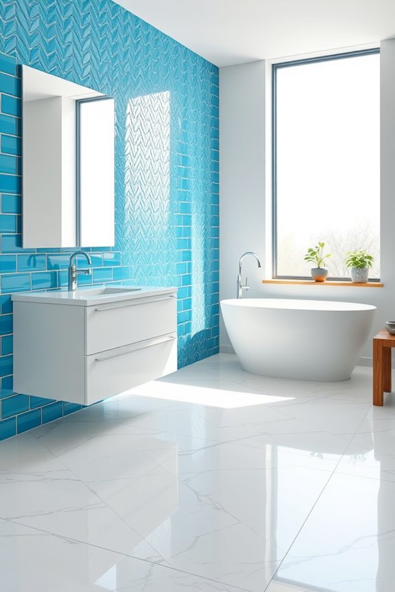 bold cerulean bathroom statement