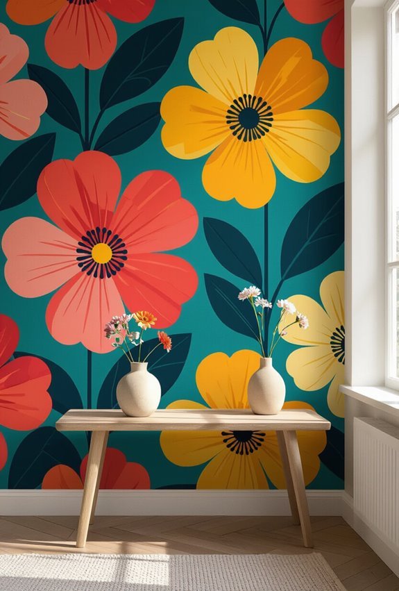 bold color block floral impact