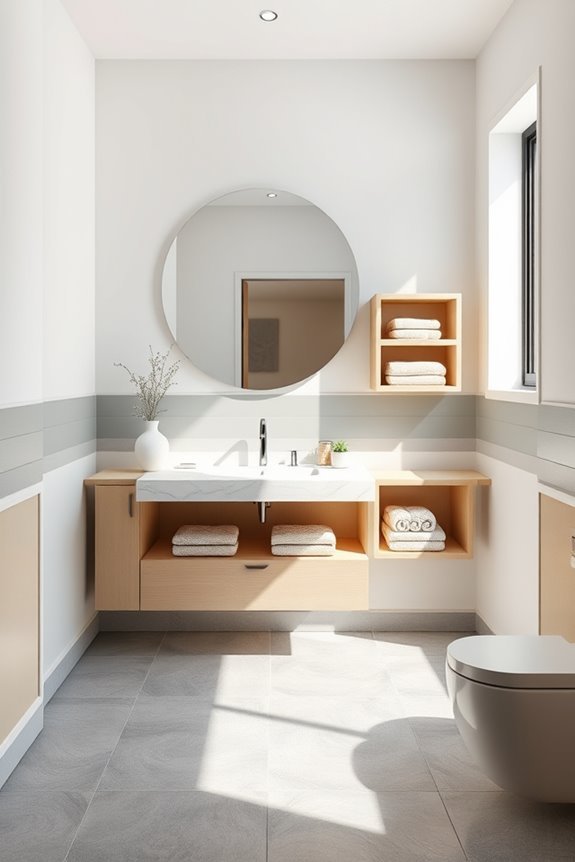 bold color blocked bathroom design