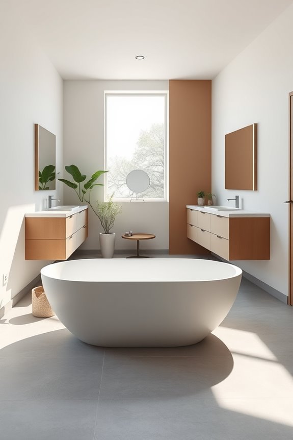bold color blocked bathroom design