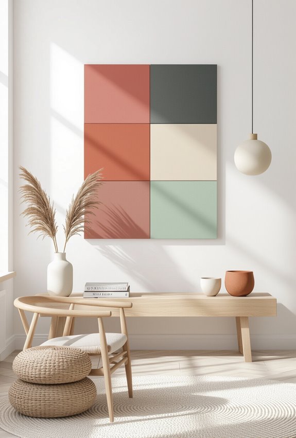 bold color blocked square panels