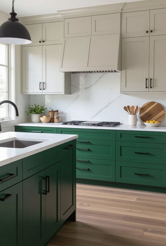 bold colored cabinets statement