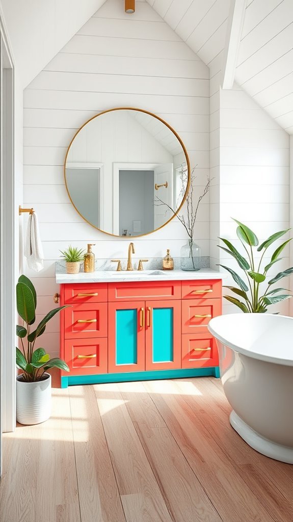bold colorful bathroom vanities