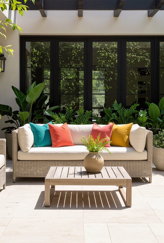 bold colorful patio accents