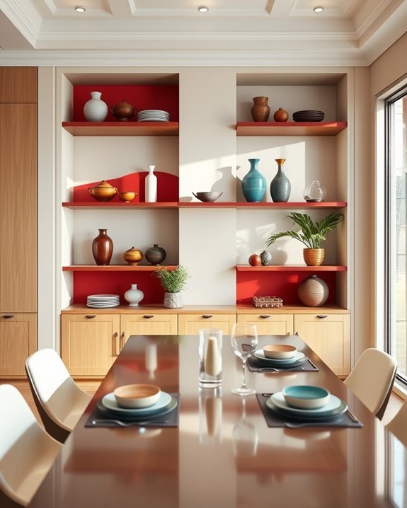 bold colorful shelf design