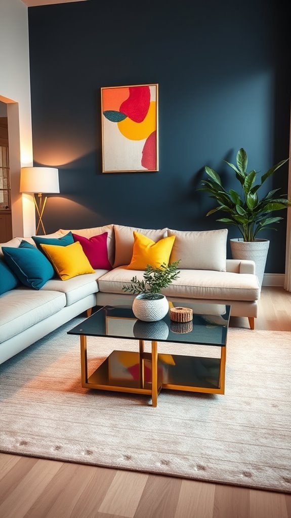 bold colors enhance decor