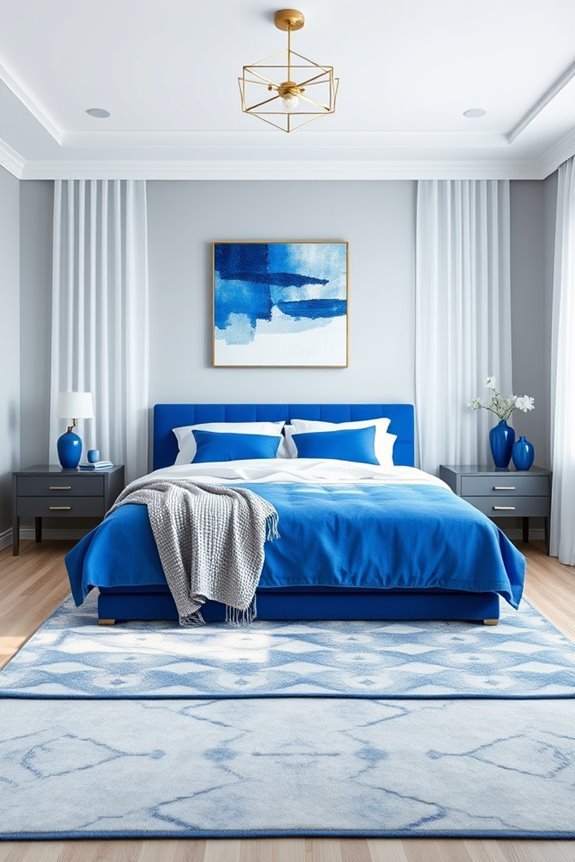 bold contemporary cobalt accents