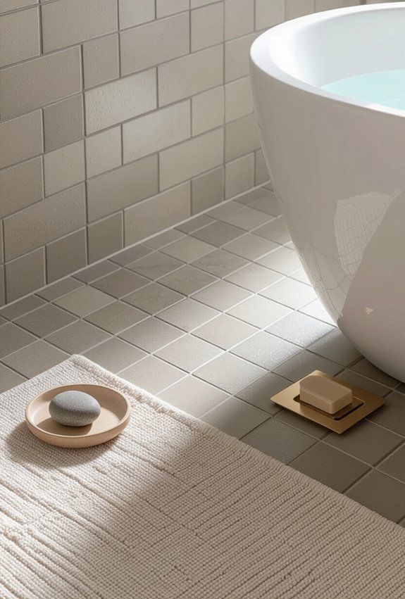 bold contrasting grout defines tiles