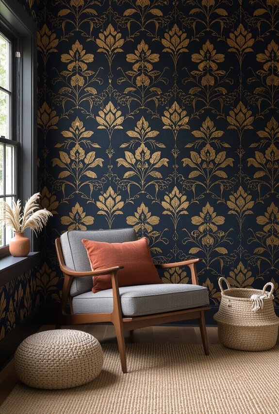 bold dark floral geometrics