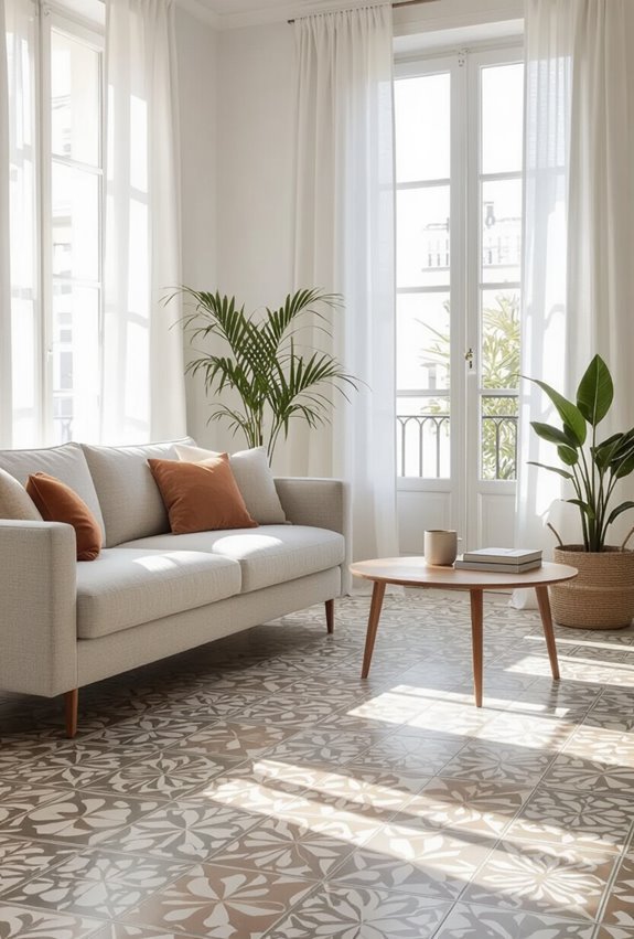 bold encaustic patterned floors