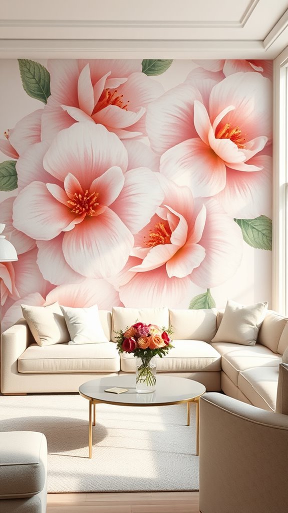 bold floral accent walls