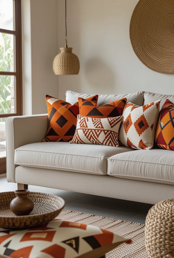 bold geometric african cushions
